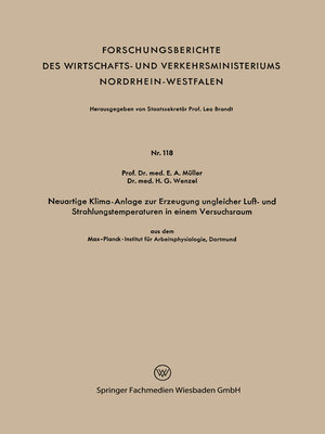 cover image of Neuartige Klima-Anlage zur Erzeugung ungleicher Luft- und Strahlungstemperaturen in einem Versuchsraum